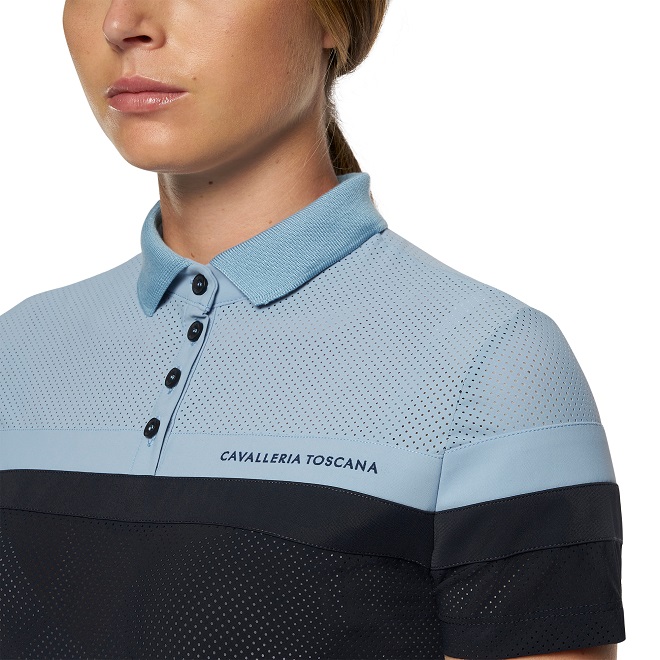 POLO DA ALLENAMENTO CAVALLERIA TOSCANA STRIPES Donna, Manica Corta 